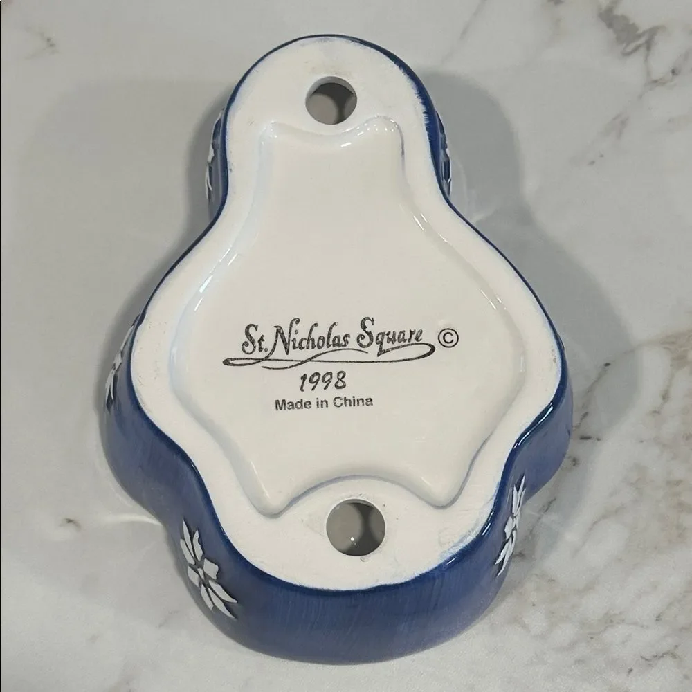 Snowman Candy Dish 1998 St Nicholas Square NEW Discontinued